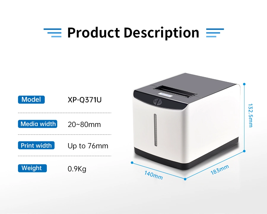 Xprinter XP-Q371U 2in1 Thermal Barcode Printer USB Impresora Termica