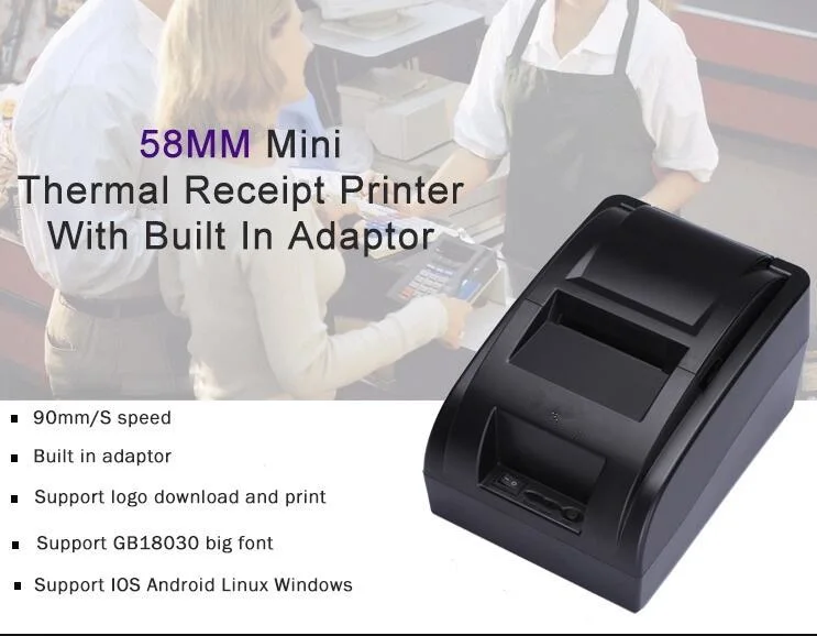 58mm Desktop Bluetooth Portable POS Bar Code Receipt Thermal Label Printer