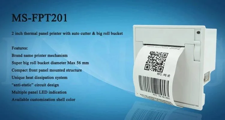 Ms-Fpt201 Key Optional 58mm Embedded Panel Mount Receipt Printer for Shop