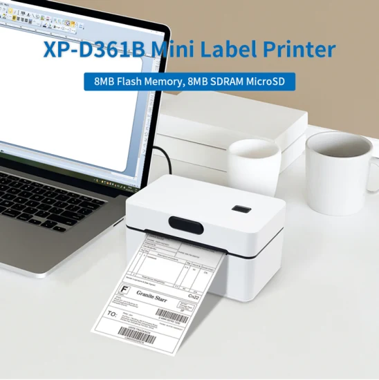 Xprinter XP-D361B 4-Zoll-Hochgeschwindigkeits-Frachtbriefdrucker Versandetikettendrucker für die Logistik