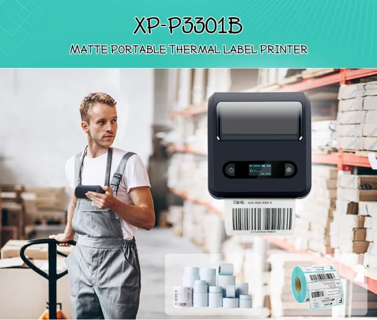 Xpriniter XP-P3301B Thermo-tragbarer 3-Zoll-Minidrucker für Versandetiketten